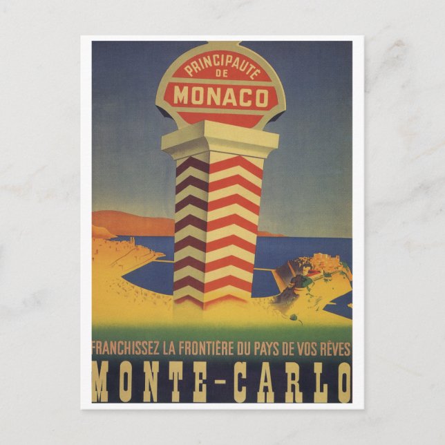 Monaco Vintage Travel Postcard Monte Carlo  (Front)