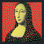Monalisa Pop Dot Art Poster<br><div class="desc">A modern contemporary Monalisa with red background and green dots. It is inspired by modern designers,  such as Yayoi Kusama.</div>