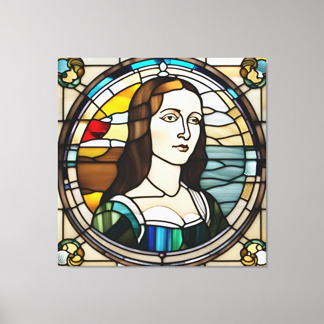 Monalisa Stained Glass Art Style Canvas Print (Front)