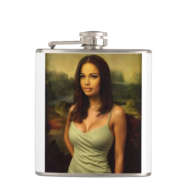 Monaliza 519 years later hip flask (Front)