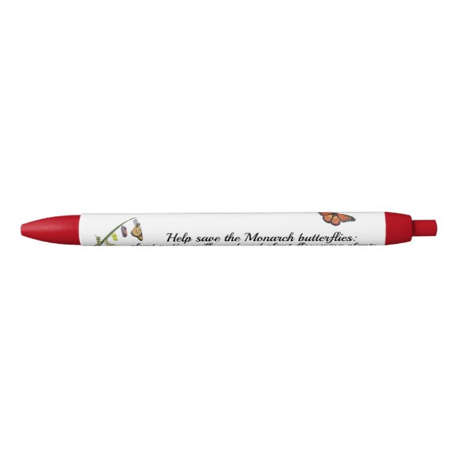 Monarch buttefly blue ink pen (Front)