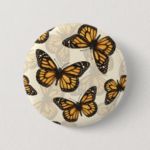 Monarch butterfles 6 cm round badge