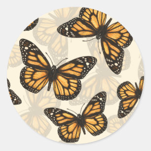 Monarch butterfles classic round sticker