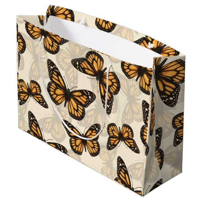 Monarch butterfles large gift bag (Back Angled)