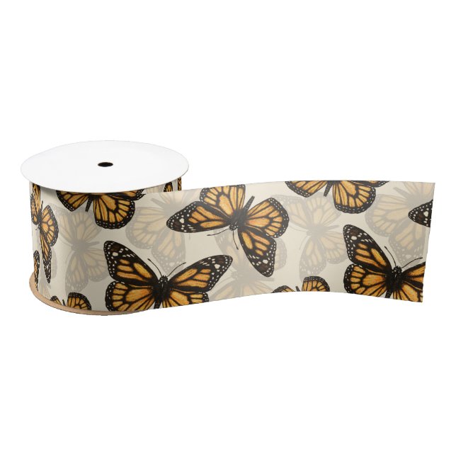 Monarch butterfles satin ribbon (Spool)