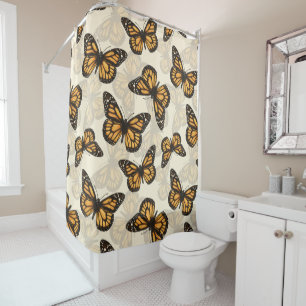 Monarch butterfles shower curtain