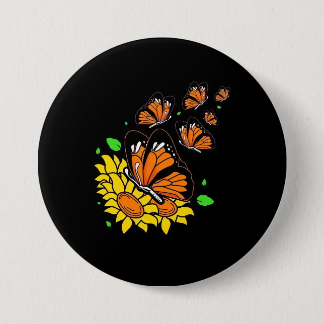 Monarch Butterflies 7.5 Cm Round Badge (Front)