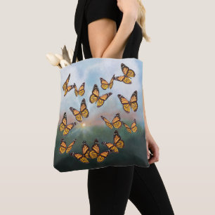 Monarch Butterflies At Dawn Design Tote Bag