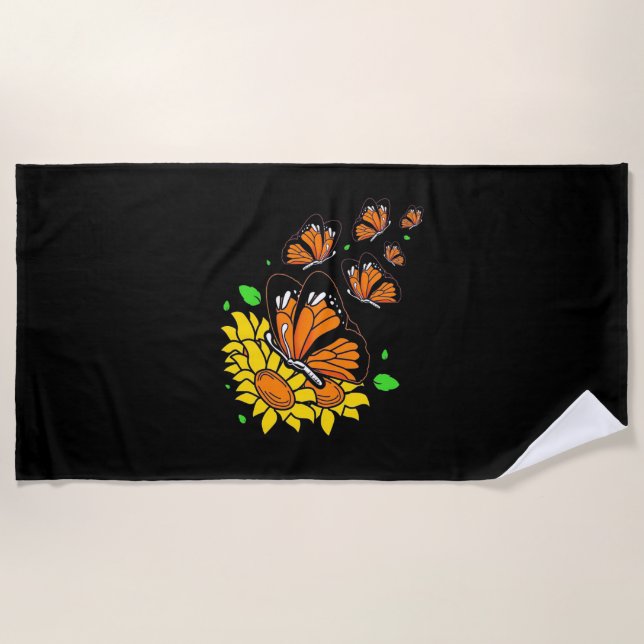Monarch Butterflies Beach Towel (Front)