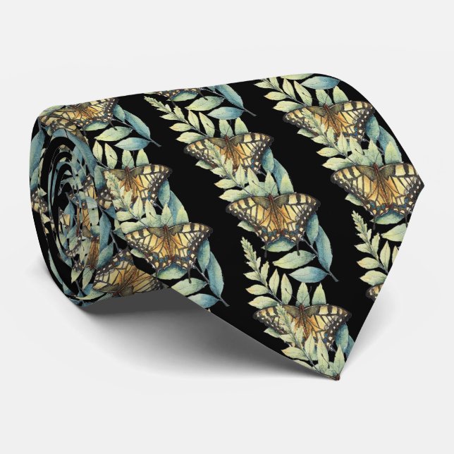 Monarch Butterflies Beautiful Black   Tie (Rolled)