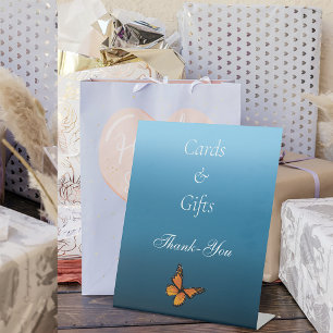 Monarch Butterflies Blue Ombre Cards & Gifts Pedestal Sign