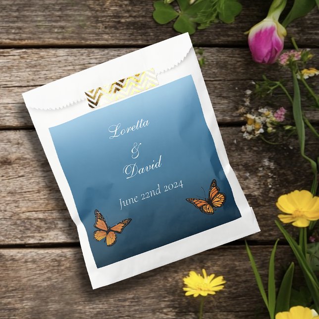 Monarch Butterflies Blue Ombre Favour Bags (Creator Uploaded)