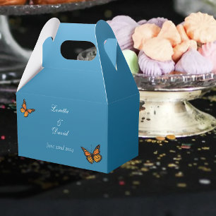 Monarch Butterflies Blue Ombre Favour Box