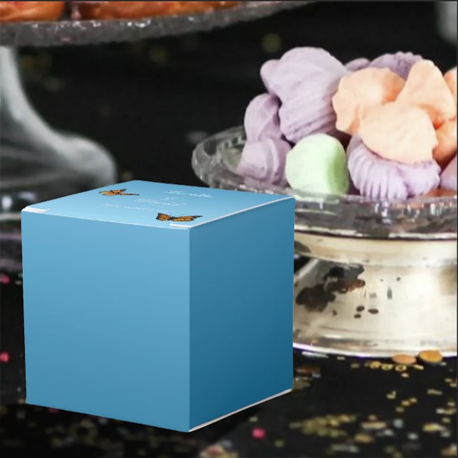Monarch Butterflies Blue Ombre Favour Box (Creator Uploaded)