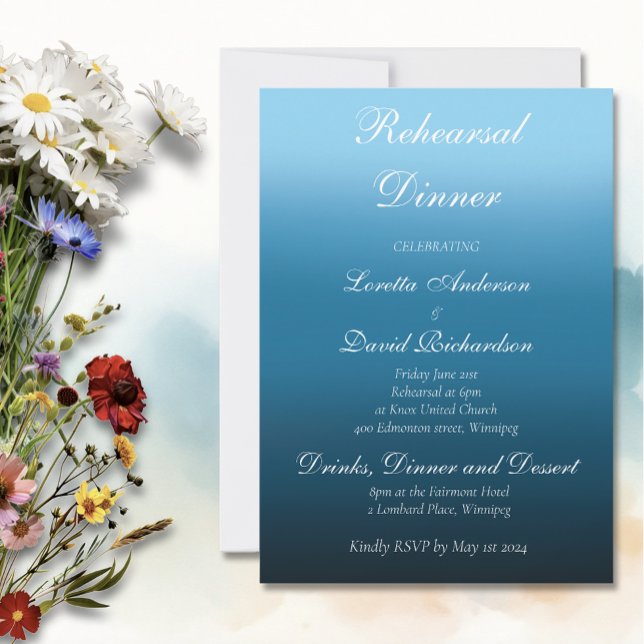 Monarch Butterflies Blue Ombre Invitation (Creator Uploaded)