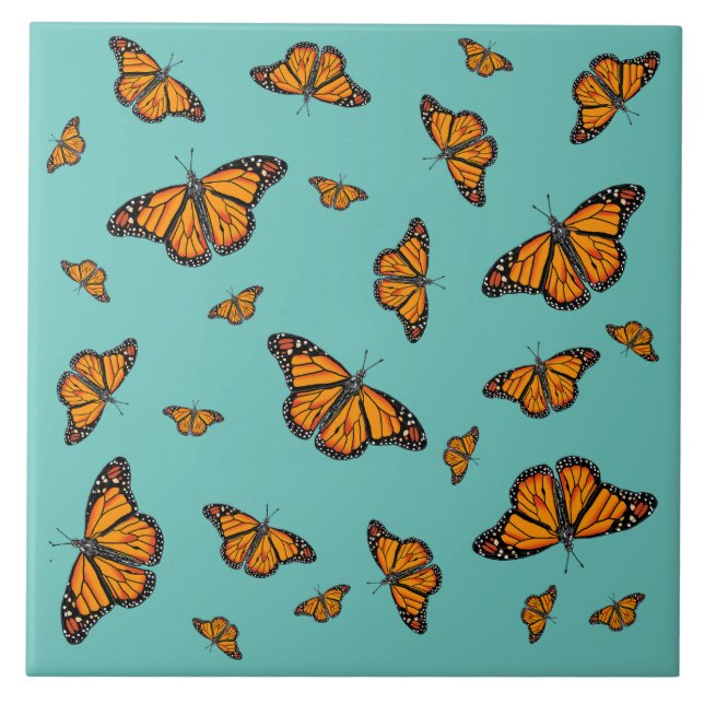 Monarch butterflies  ceramic tile (Front)