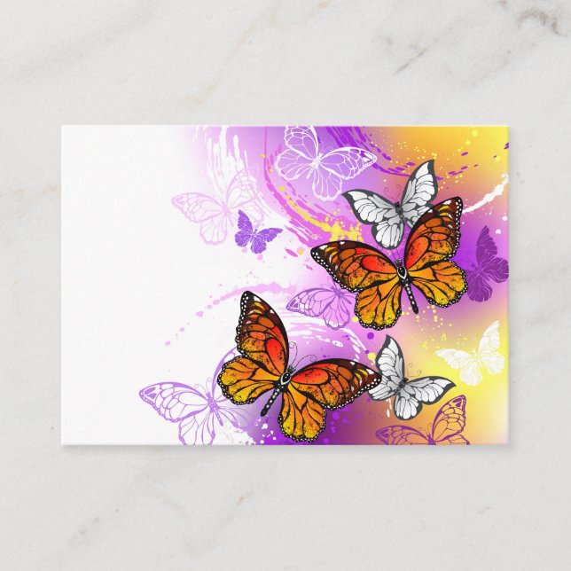 Monarch Butterflies on Purple Background Advice Card (Front)