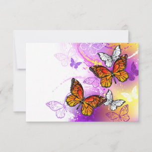 Monarch Butterflies on Purple Background Advice Card