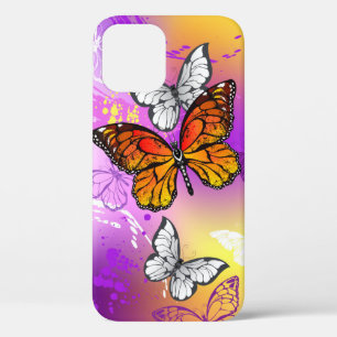 Monarch Butterflies on Purple Background iPhone 12 Pro Case