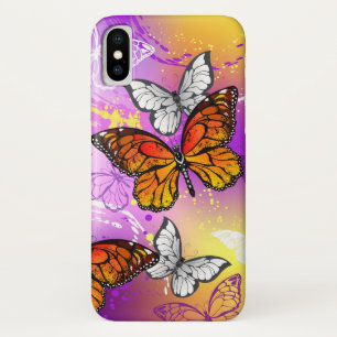 Monarch Butterflies on Purple Background Case-Mate iPhone Case