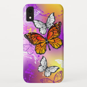 Monarch Butterflies on Purple Background Case-Mate iPhone Case