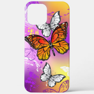 Monarch Butterflies on Purple Background iPhone 12 Pro Max Case