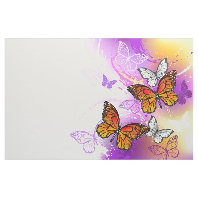 Monarch Butterflies on Purple Background Fabric (Yard)