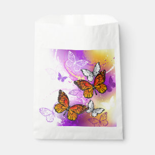 Monarch Butterflies on Purple Background Favour Bags