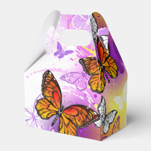 Monarch Butterflies on Purple Background Favour Box