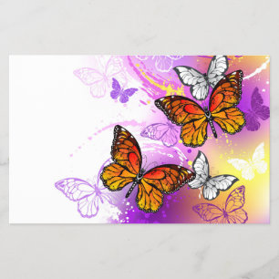 Monarch Butterflies on Purple Background Flyer