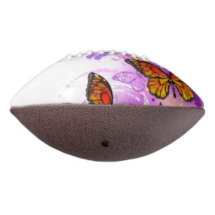 Monarch Butterflies on Purple Background Football