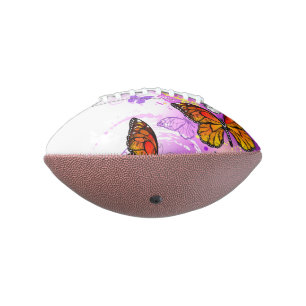 Monarch Butterflies on Purple Background Football