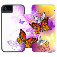 Monarch Butterflies on Purple Background