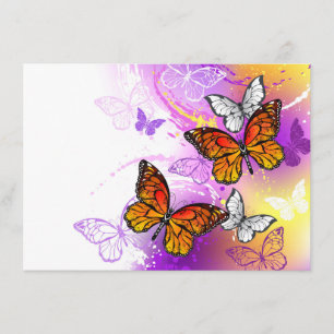 Monarch Butterflies on Purple Background Menu