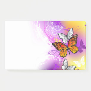 Monarch Butterflies on Purple Background Post-it Notes