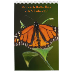 Monarch Butterflies One Page Calendar
