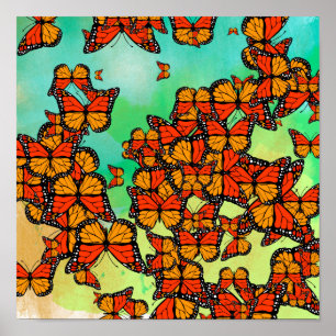 Monarch butterflies poster