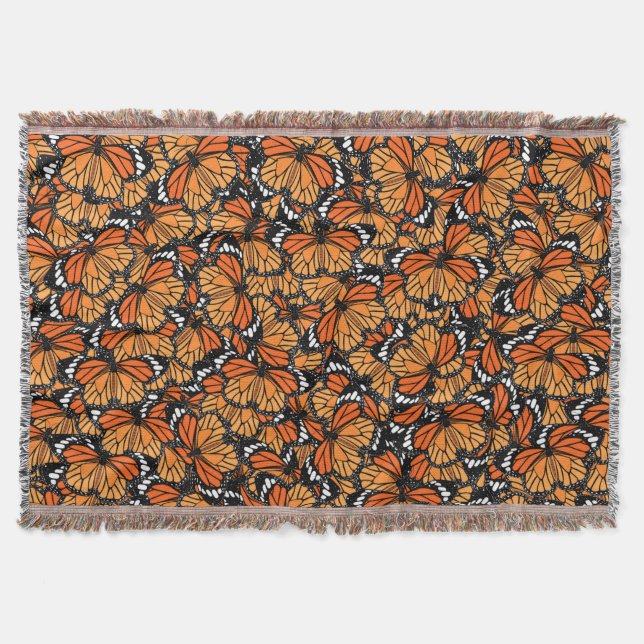 Monarch Butterflies Throw Blanket (Front)