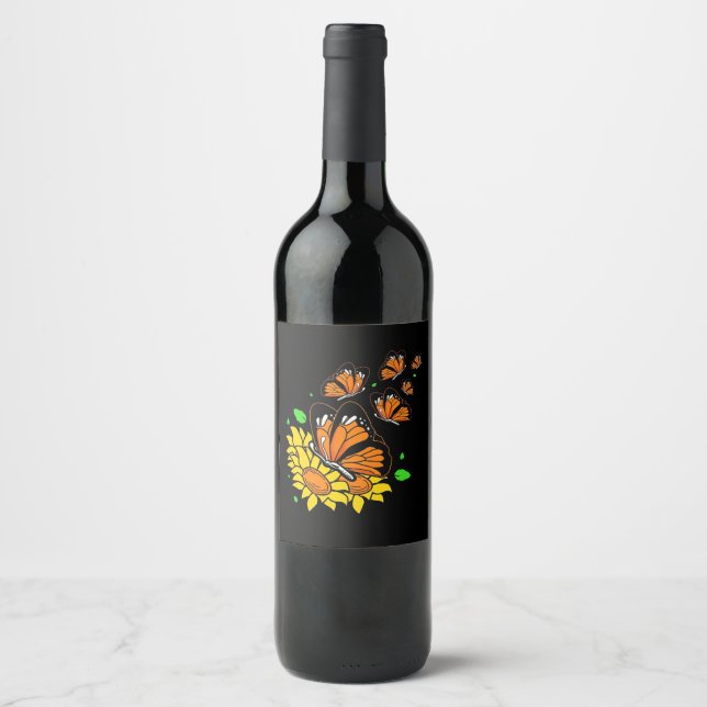 Monarch Butterflies Wine Label (Front)