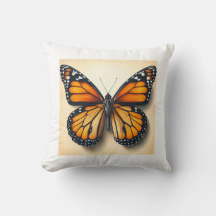 Monarch butterfly 060624IREF107 - Watercolor Cushion