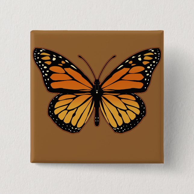 Monarch Butterfly 15 Cm Square Badge (Front)