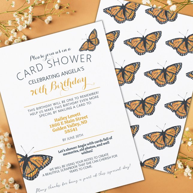 Monarch Butterfly 70th Birthday Card Shower (Creator Uploaded)