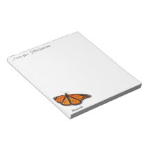 Monarch Butterfly "A note from..." notepad