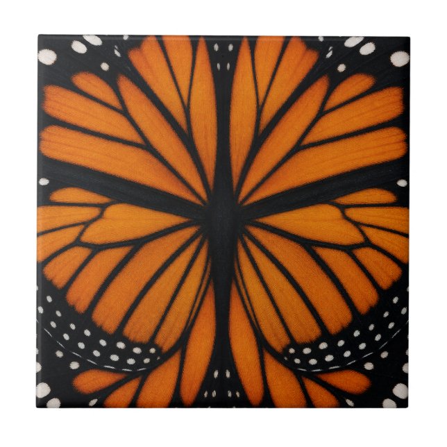 Monarch Butterfly Abstract Design Tile (Front)