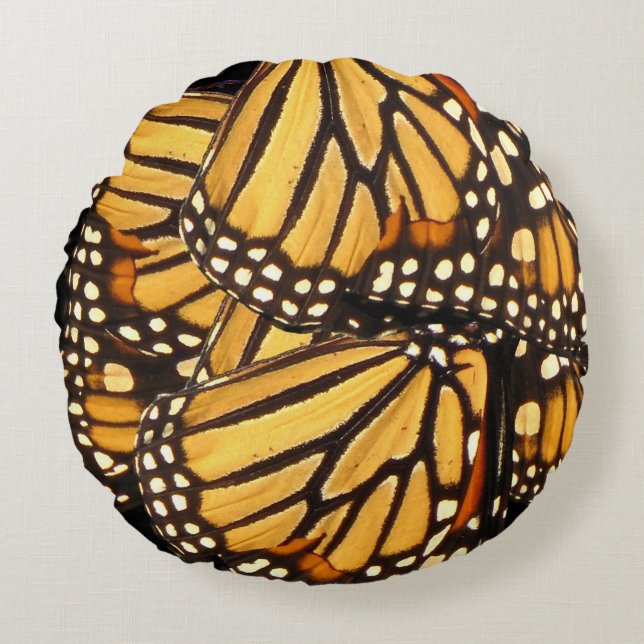 Monarch Butterfly Abstract Throw Pillow (Front)