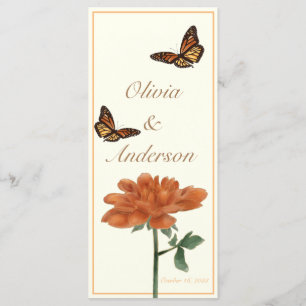 Monarch Butterfly and Dalila Ivory Wedding  Menu