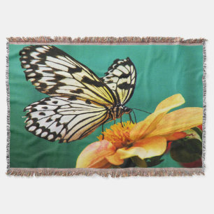 Monarch Butterfly And Orange Flower Throw Blanket