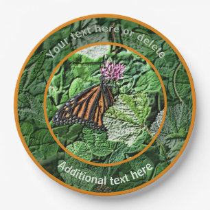 Monarch Butterfly Art Nature Personalized Party Paper Plate