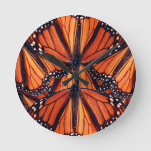 monarch butterfly art round clock