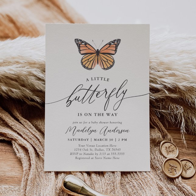 Monarch Butterfly Baby Shower Invitation (Creator Uploaded)